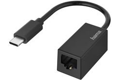 Hama USB-C auf RJ45/LAN-Adapter 00200322 (schwarz) Netzwerkadapter